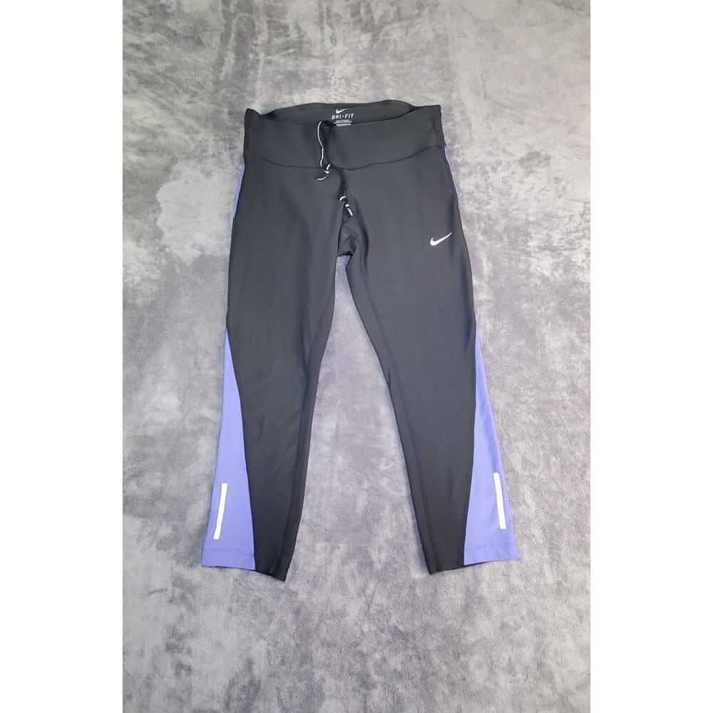 Nike Dri Fit Running Sz S Capri Leggings Gray Purple Women's Hiking Gym C27-8
